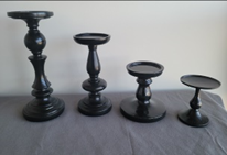 Extra-Large Black Pillar Candleholders