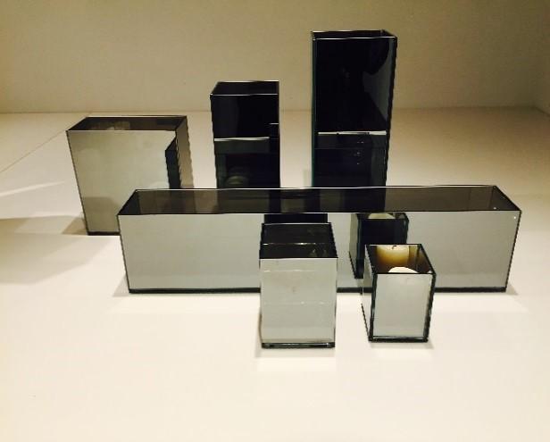 Smoked Vase Tall Rectangle