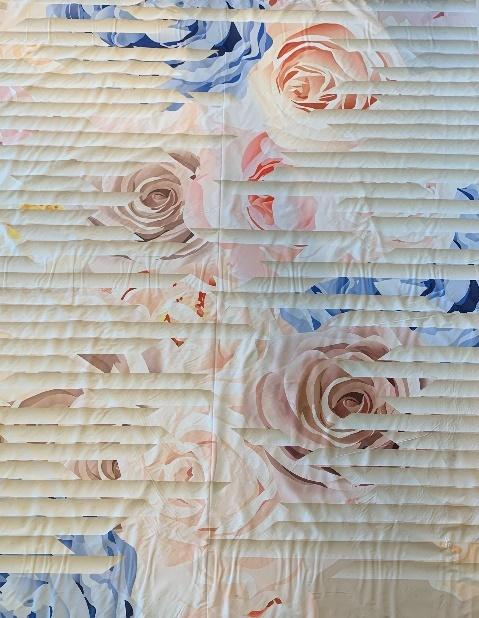 Pink and Blue Flowers Wall