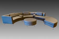 Gray Curved Sectional