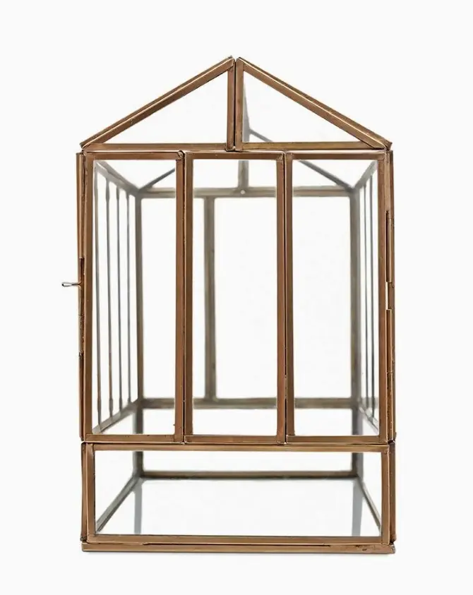 Greenhouse Brass Terrarium—10.25" X 9.75" X 6.5"