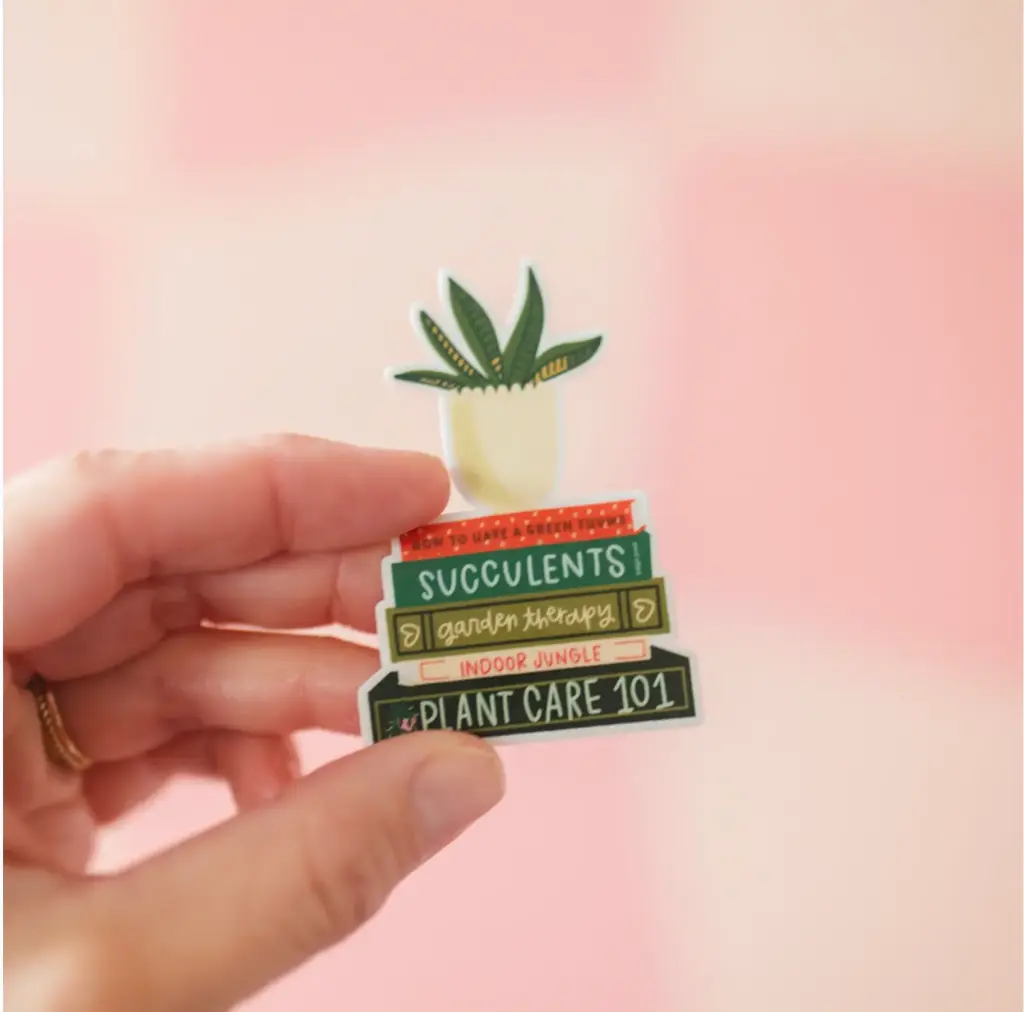 Sticker - Plant Book Stack Decal 