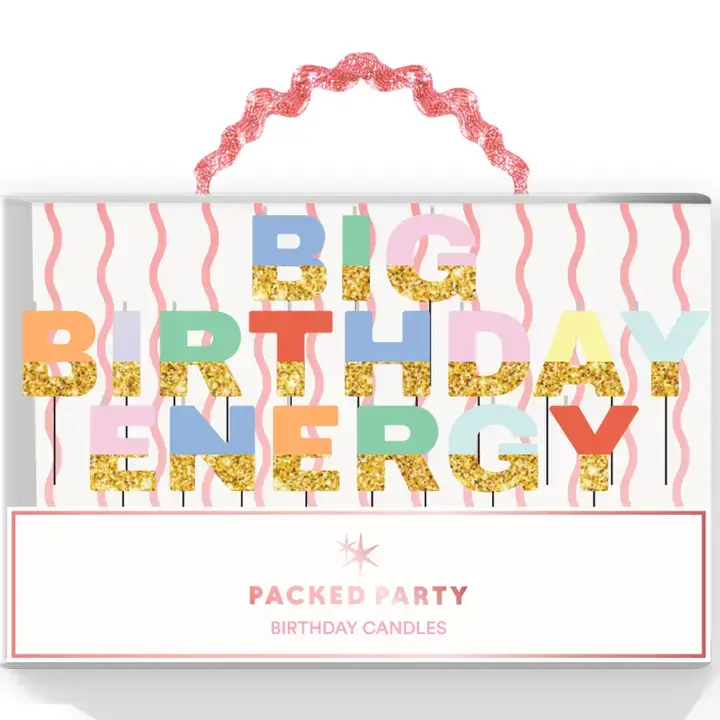 Big Birthday Energy Glitter Birthday Candles Set