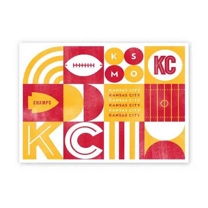 Chiefs KC Grid Postcard