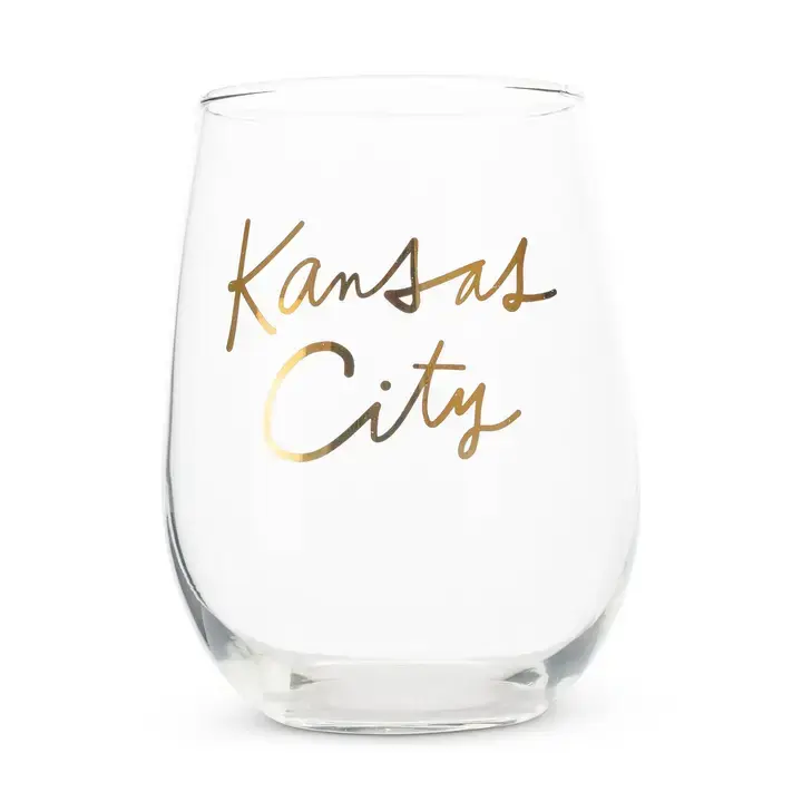 Kansas City Stemless Wine Glass
