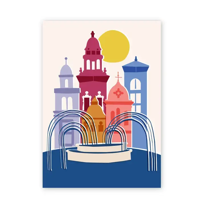 Plaza Fountain Postcard