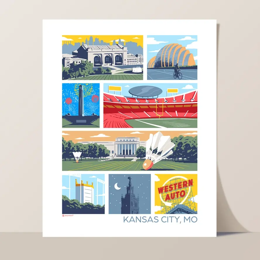 Landmarks of Kansas City 5" x 7" Print
