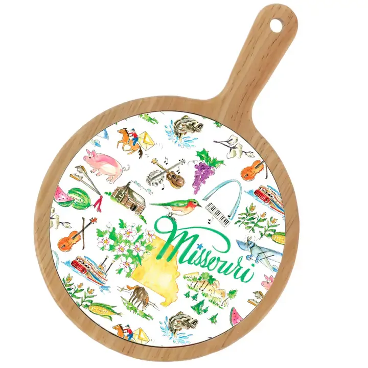 Missouri State Bamboo & Ceramic Cheese Board Rosanne Beck