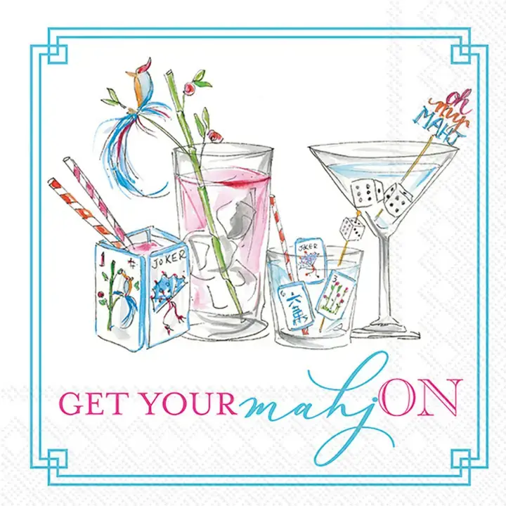 Mahjong Drinks Paper Cocktail Napkin - 20 Ct