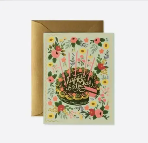 [BGC-GCB090] Floral Cake Birthday Card