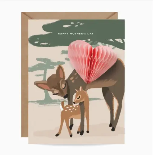 [BGC-GCP075] Pop-Up Card - Mother Deer - Mother's Day
