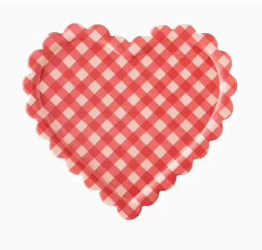 [BGD-VAL1028] Checkered Heart Shaped Tray