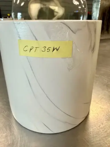 [BFV-UCICCPT35W] Marble Glass Vase - White 6in