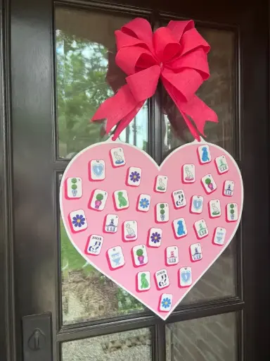 [BGD-1276 Mahj Heart SB DH] Mahj Tile Heart Door Hanger - Hth X Stylin' Brunette