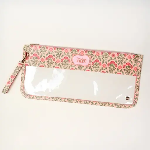 [BGO-YR-MTKP-EVBDR] "Everbloom Dusty Rose" Mahjong Tile Keeper Pouch