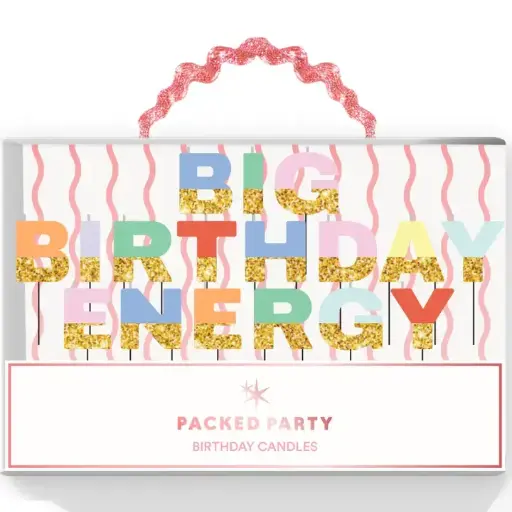 [BGD-PYA94W1PTYPP00] Big Birthday Energy Glitter Birthday Candles Set