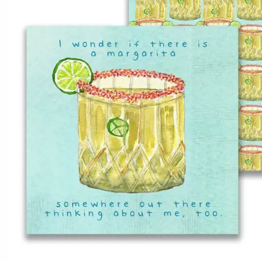 [BGD-PCKW36] Margarita Somewhere Cocktail Napkin, 12ct