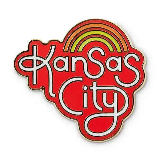 [BGJ-140285] Pin - Red Retro Kansas City Enamel